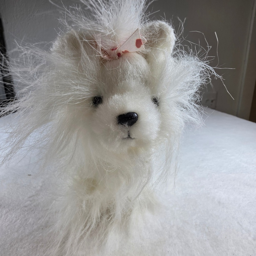 Ganz Webkinz White Yorkie Plush Stuffed Animal Dog Pink Bow HM325 No Code